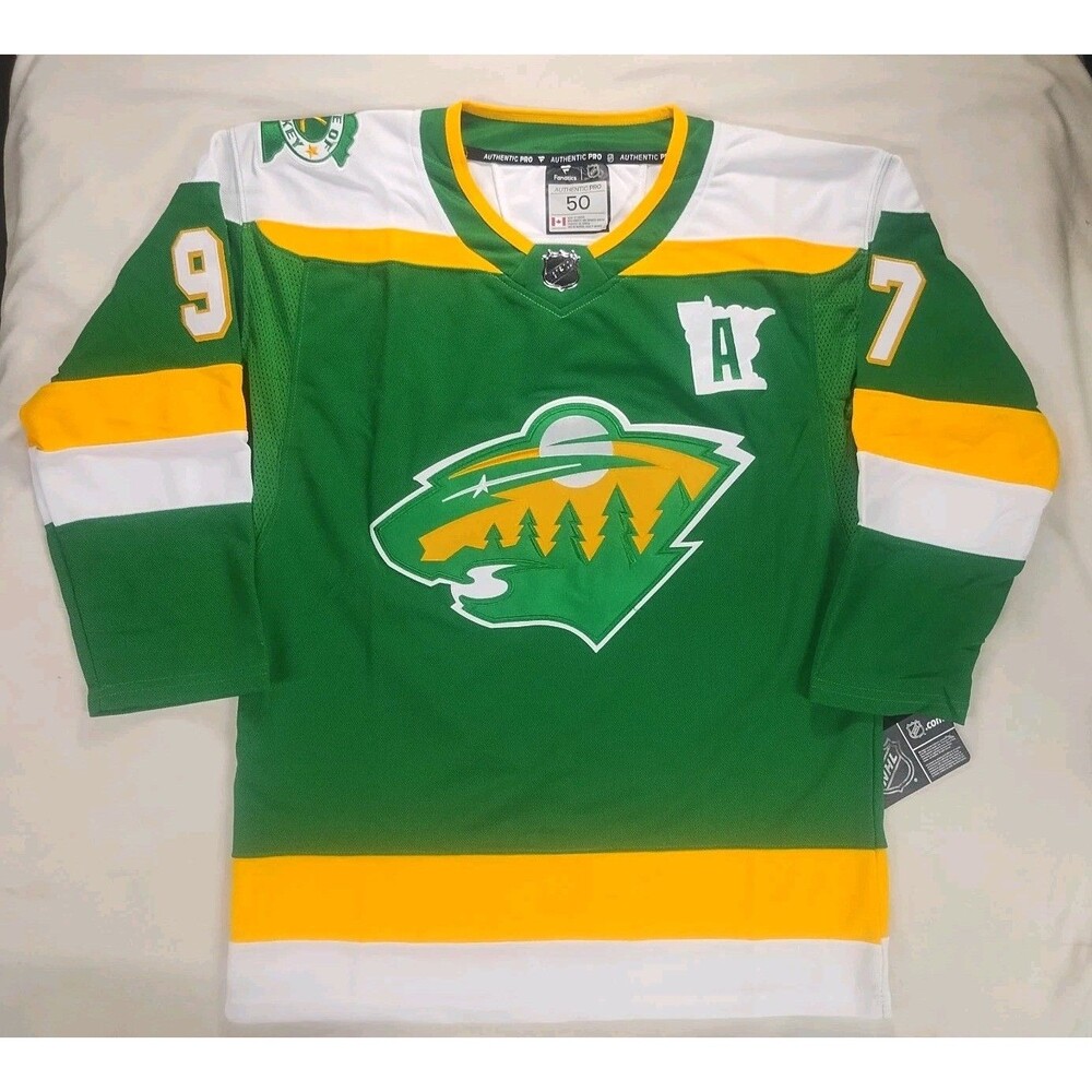 Minnesota Wild Kirill Kaprizov #97 Green NHL Jersey Men's Size 52 NEW